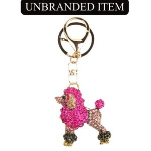 Pink Rhinestone Poodle Keychain, NWOT